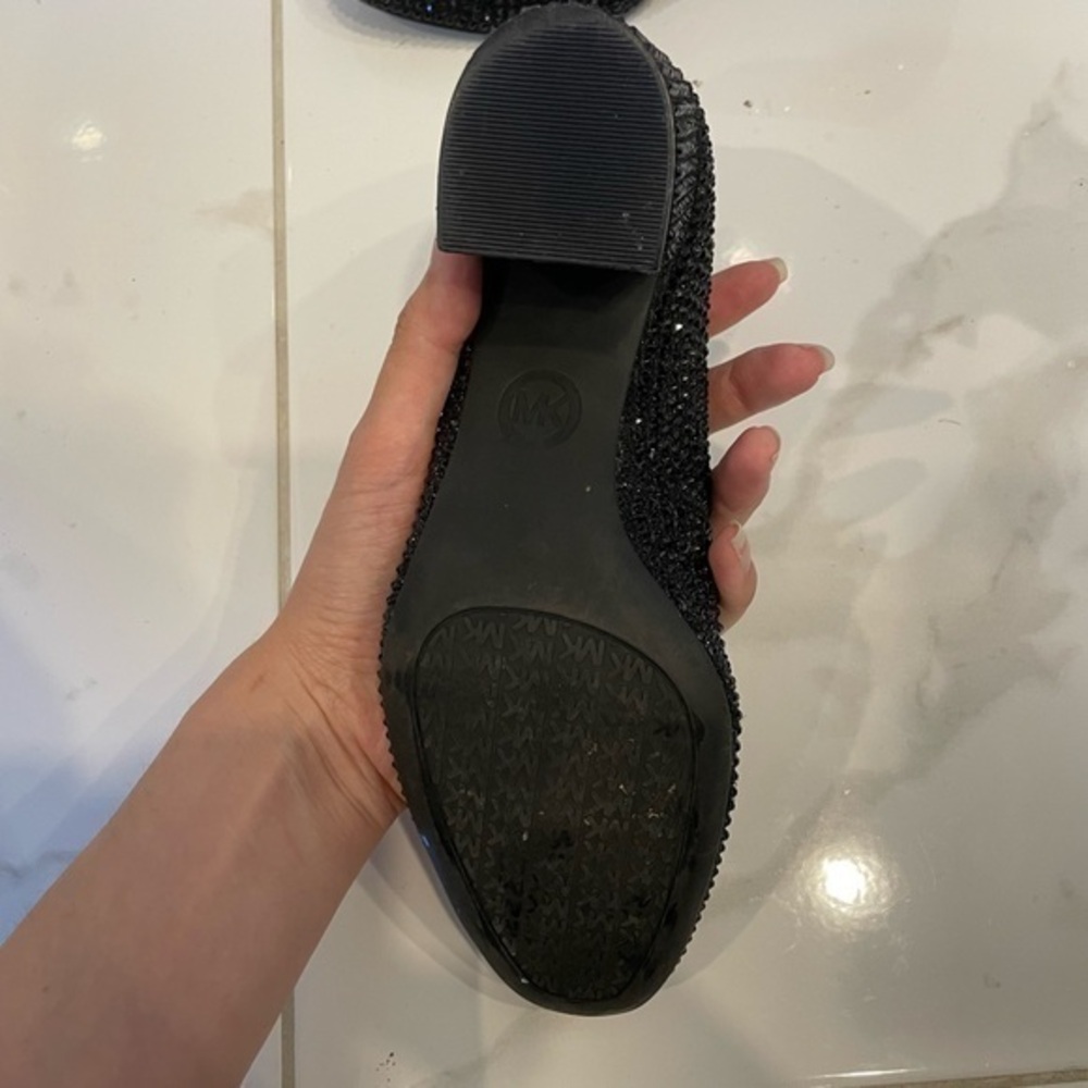 Micheal Kors | Black Arabella Sparkle Round Toe Classic Elegance Mini Pump Shoe - Picture 12 of 16